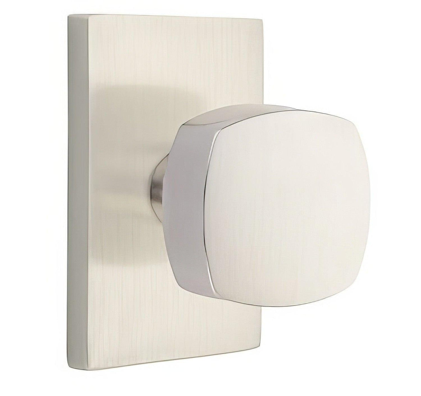 Emtek 5112FRKUS Freestone Knob 2-3/8" Backset Passage with Modern Rectangular Rose.