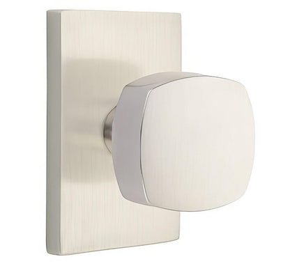 Emtek 5112FRKUS Freestone Knob 2-3/8" Backset Passage with Modern Rectangular Rose.