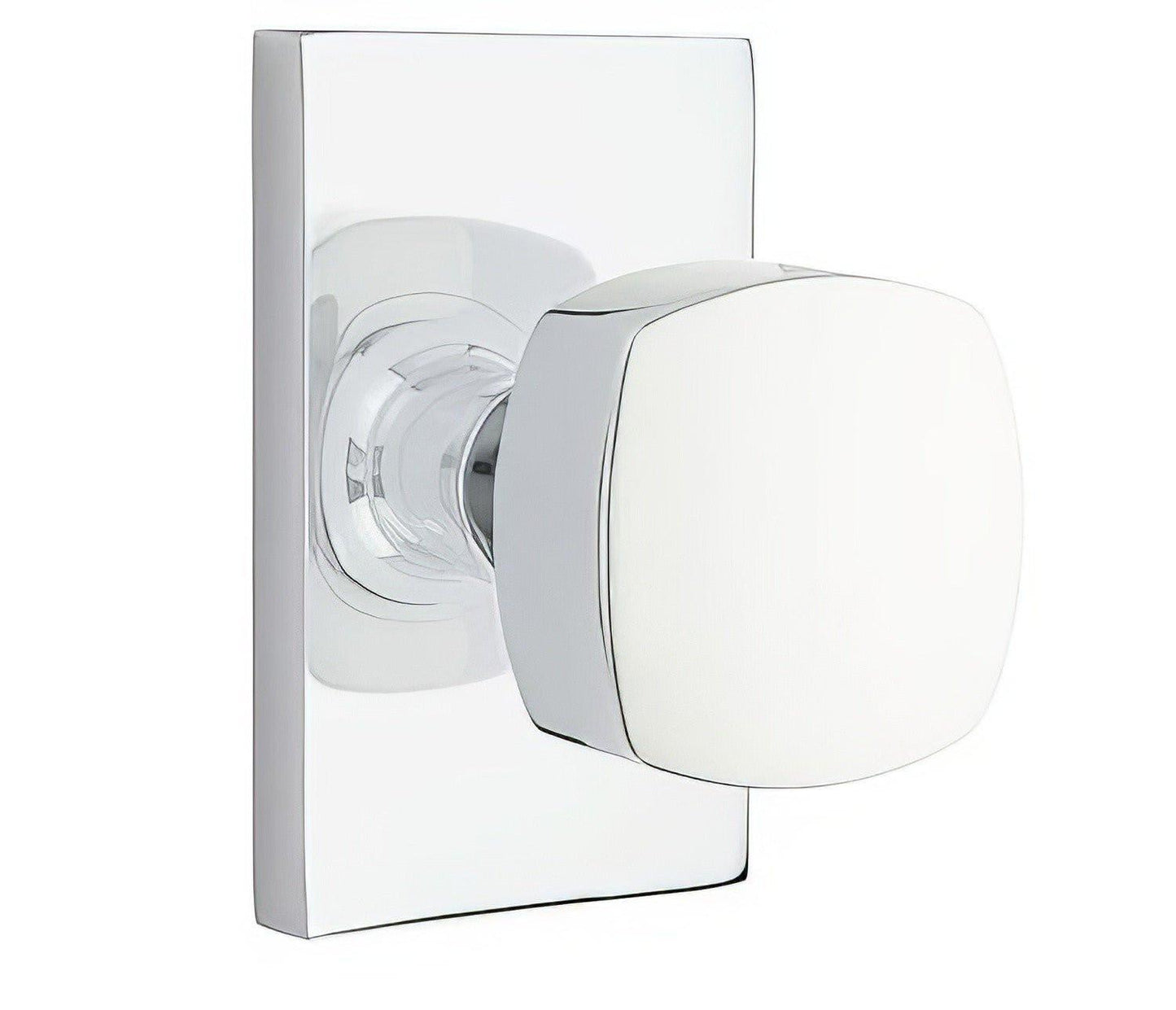 Emtek 5112FRKUS Freestone Knob 2-3/8" Backset Passage with Modern Rectangular Rose