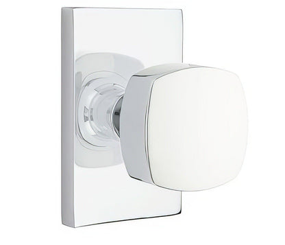 Emtek 5112FRKUS Freestone Knob 2-3/8" Backset Passage with Modern Rectangular Rose