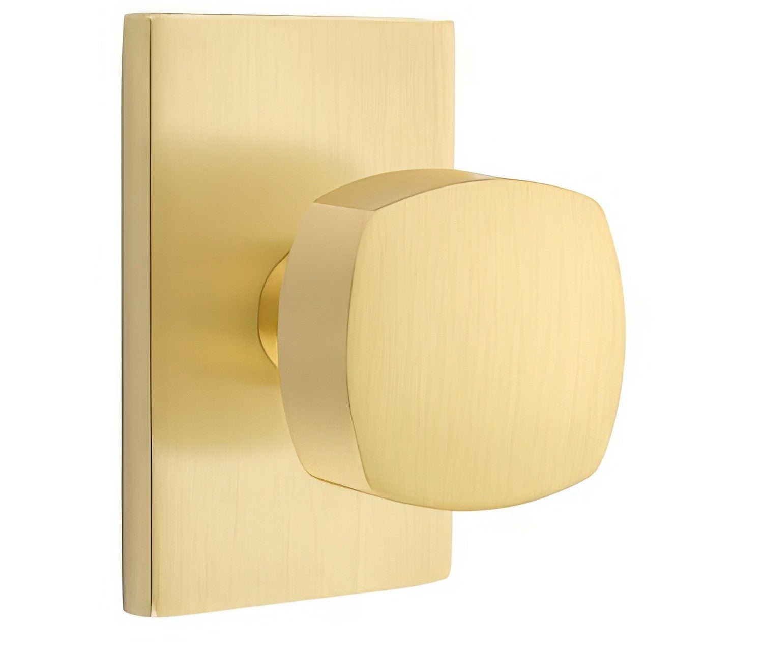 Emtek 5112FRKUS Freestone Knob 2-3/8" Backset Passage with Modern Rectangular Rose.
