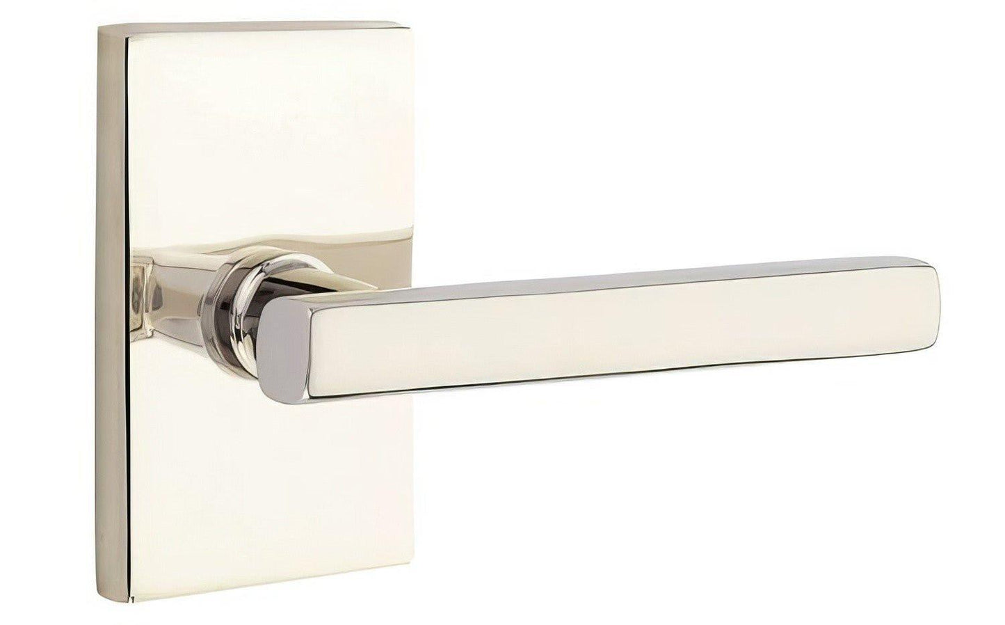 Emtek 5112FRLUSLH Freestone Lever Left Hand 2-3/8" Backset Passage with Modern Rectangular Rose