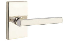 Emtek 5112FRLUSLH Freestone Lever Left Hand 2-3/8" Backset Passage with Modern Rectangular Rose.