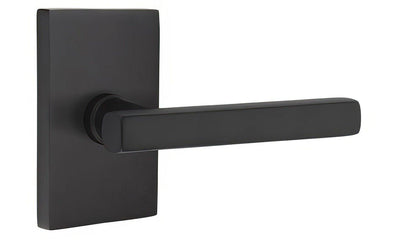 Emtek 5112FRLUSLH Freestone Lever Left Hand 2-3/8" Backset Passage with Modern Rectangular Rose