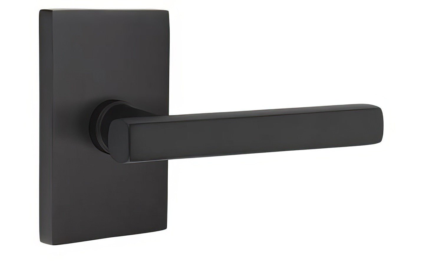 Emtek 5112FRLUSLH Freestone Lever Left Hand 2-3/8" Backset Passage with Modern Rectangular Rose.