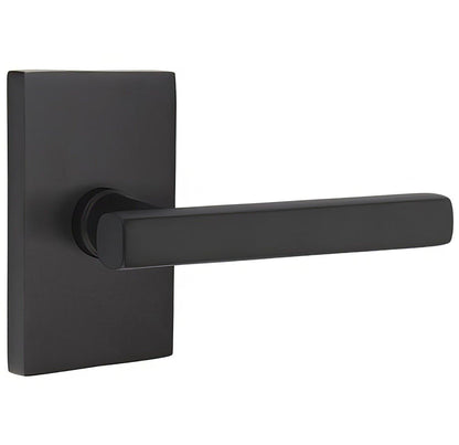 Emtek 5112FRLUSRH Freestone Lever Right Hand 2-3/8" Backset Passage with Modern Rectangular Rose