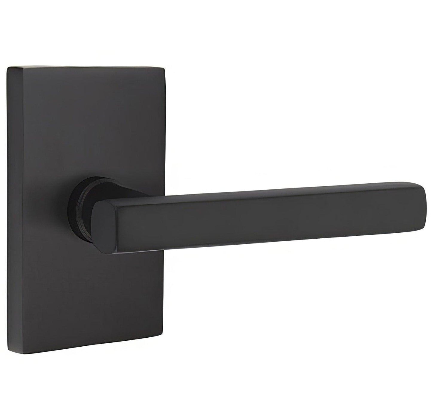 Emtek 5112FRLUSRH Freestone Lever Right Hand 2-3/8" Backset Passage with Modern Rectangular Rose.