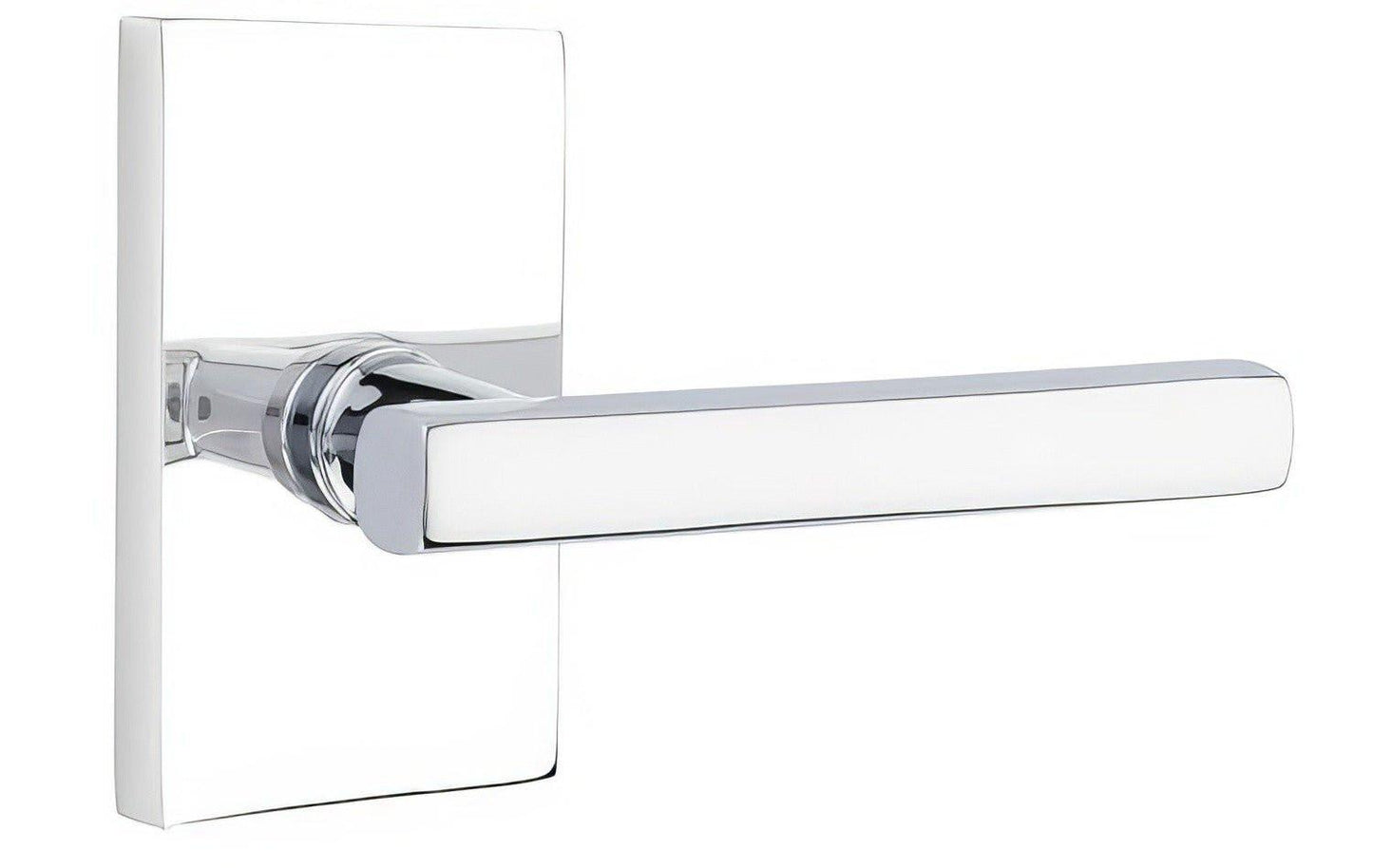 Emtek 5112FRLUSLH Freestone Lever Left Hand 2-3/8" Backset Passage with Modern Rectangular Rose