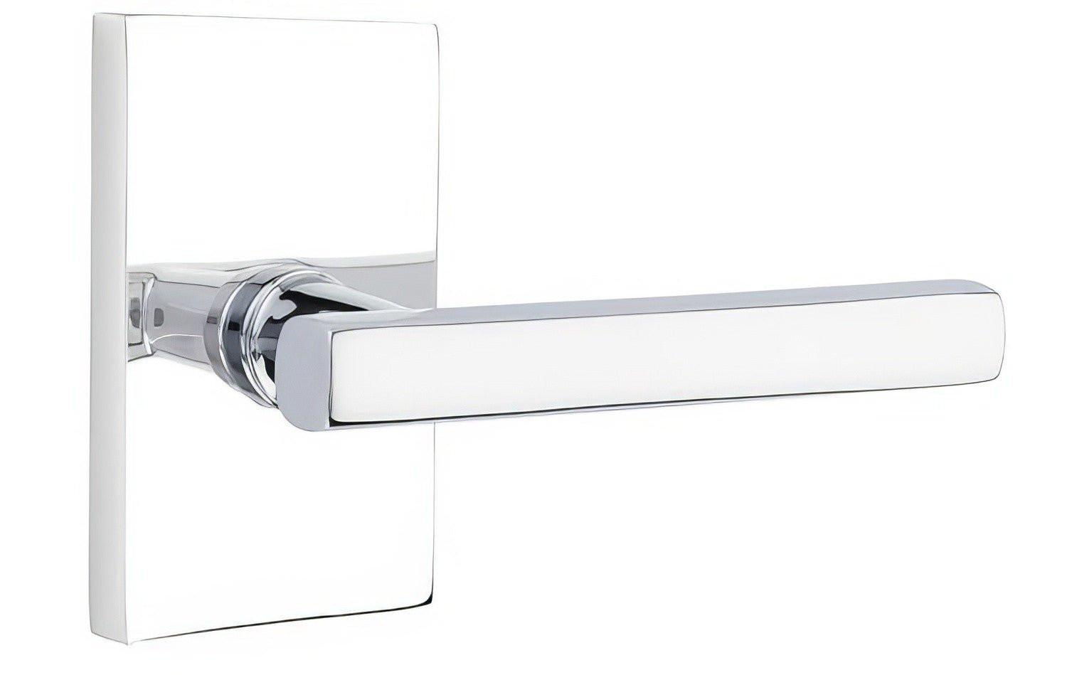Emtek 5112FRLUSLH Freestone Lever Left Hand 2-3/8" Backset Passage with Modern Rectangular Rose