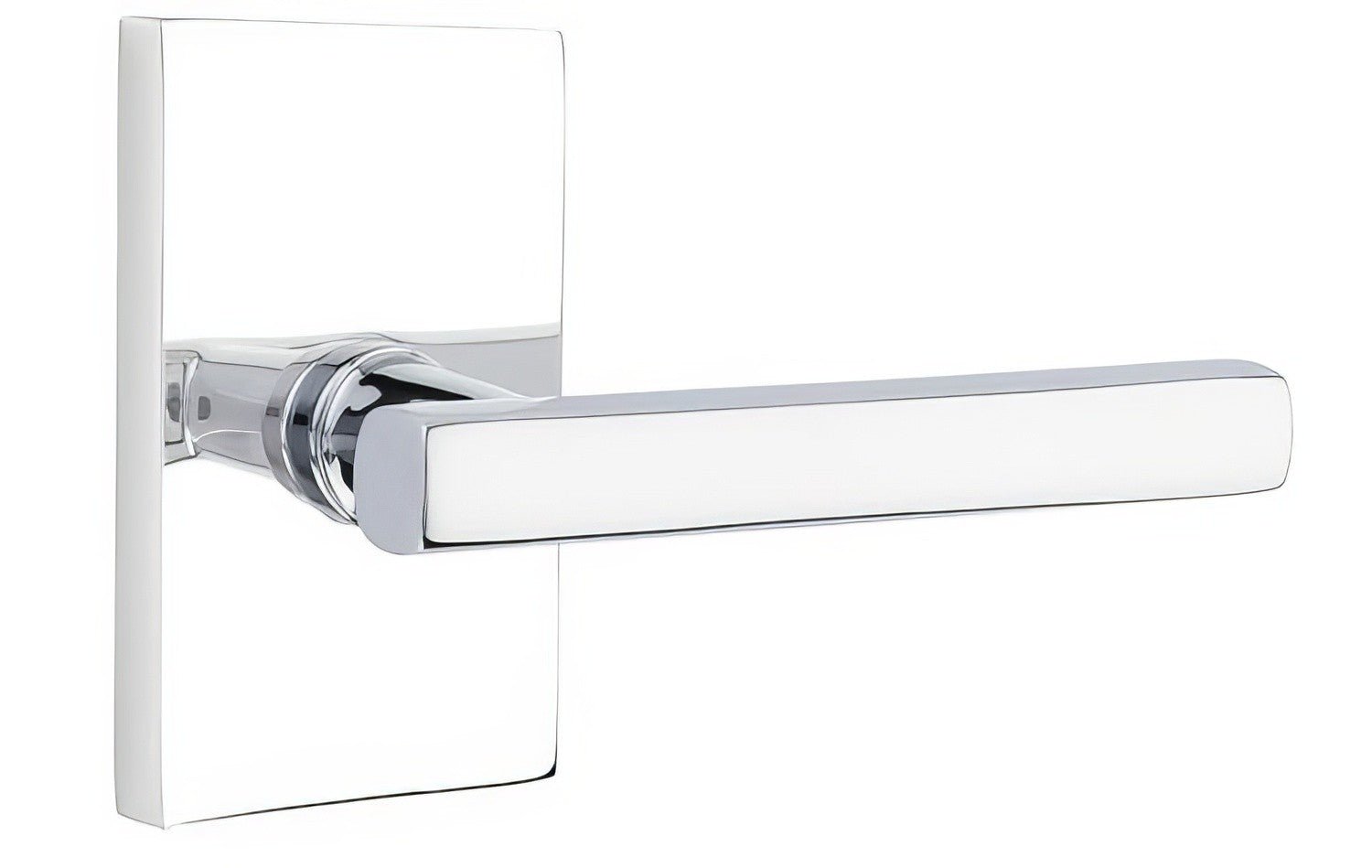 Emtek 5112FRLUSLH Freestone Lever Left Hand 2-3/8" Backset Passage with Modern Rectangular Rose.