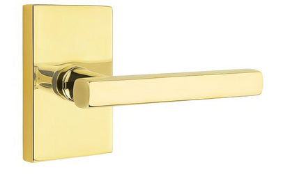 Emtek 5112FRLUSLH Freestone Lever Left Hand 2-3/8" Backset Passage with Modern Rectangular Rose