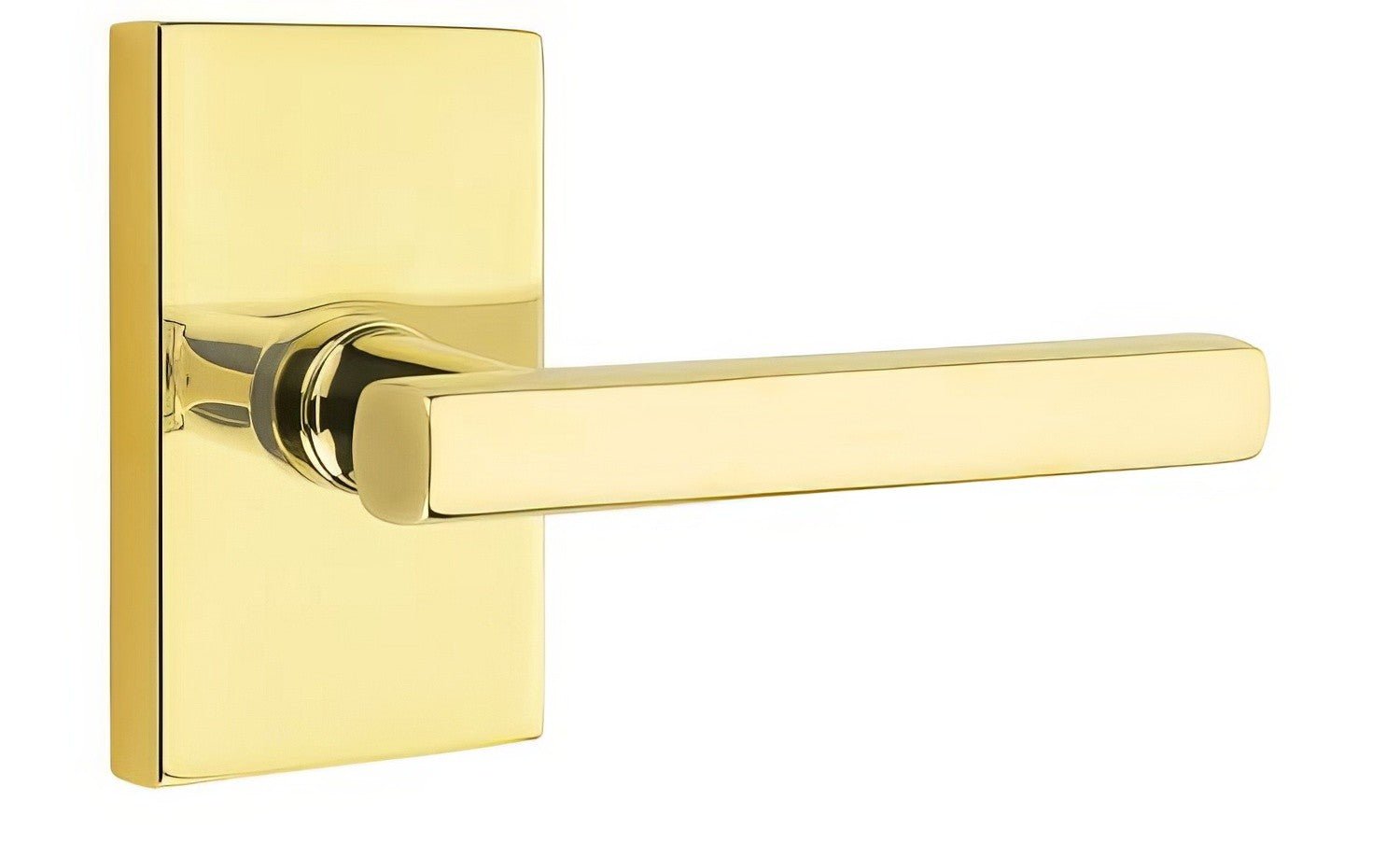 Emtek 5112FRLUSLH Freestone Lever Left Hand 2-3/8" Backset Passage with Modern Rectangular Rose.