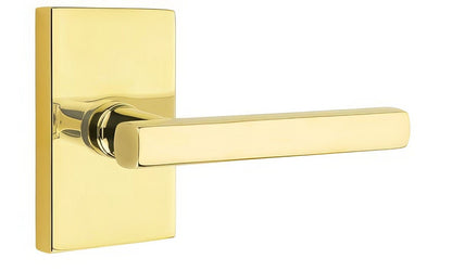 Emtek 5112FRLUSLH Freestone Lever Left Hand 2-3/8" Backset Passage with Modern Rectangular Rose.