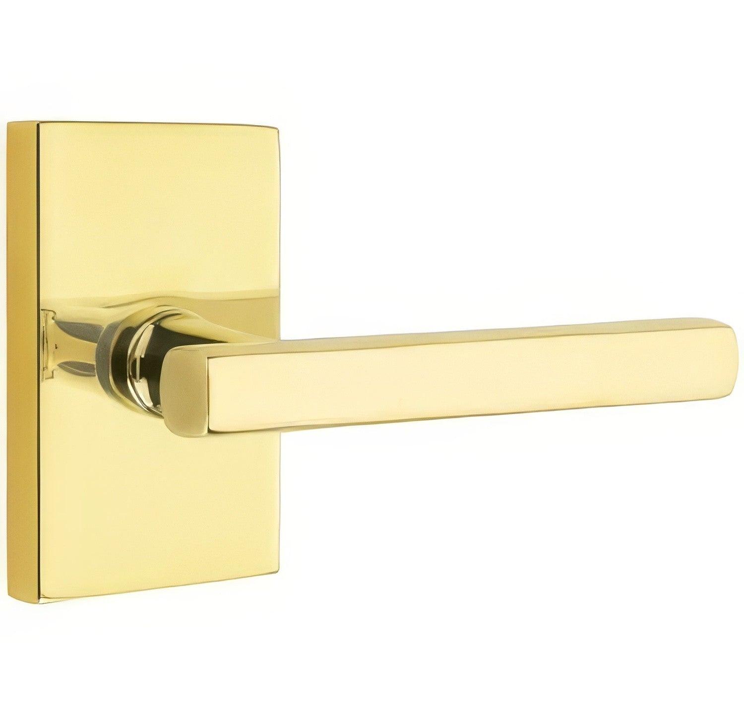 Emtek 5112FRLUSRH Freestone Lever Right Hand 2-3/8" Backset Passage with Modern Rectangular Rose.