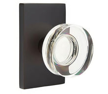 Emtek 5112MDCUS Modern Disc Crystal Knob 2-3/8" Backset Passage with Modern Rectangular Rose