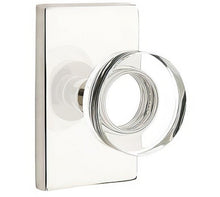 Emtek 5112MDCUS Modern Disc Crystal Knob 2-3/8" Backset Passage with Modern Rectangular Rose