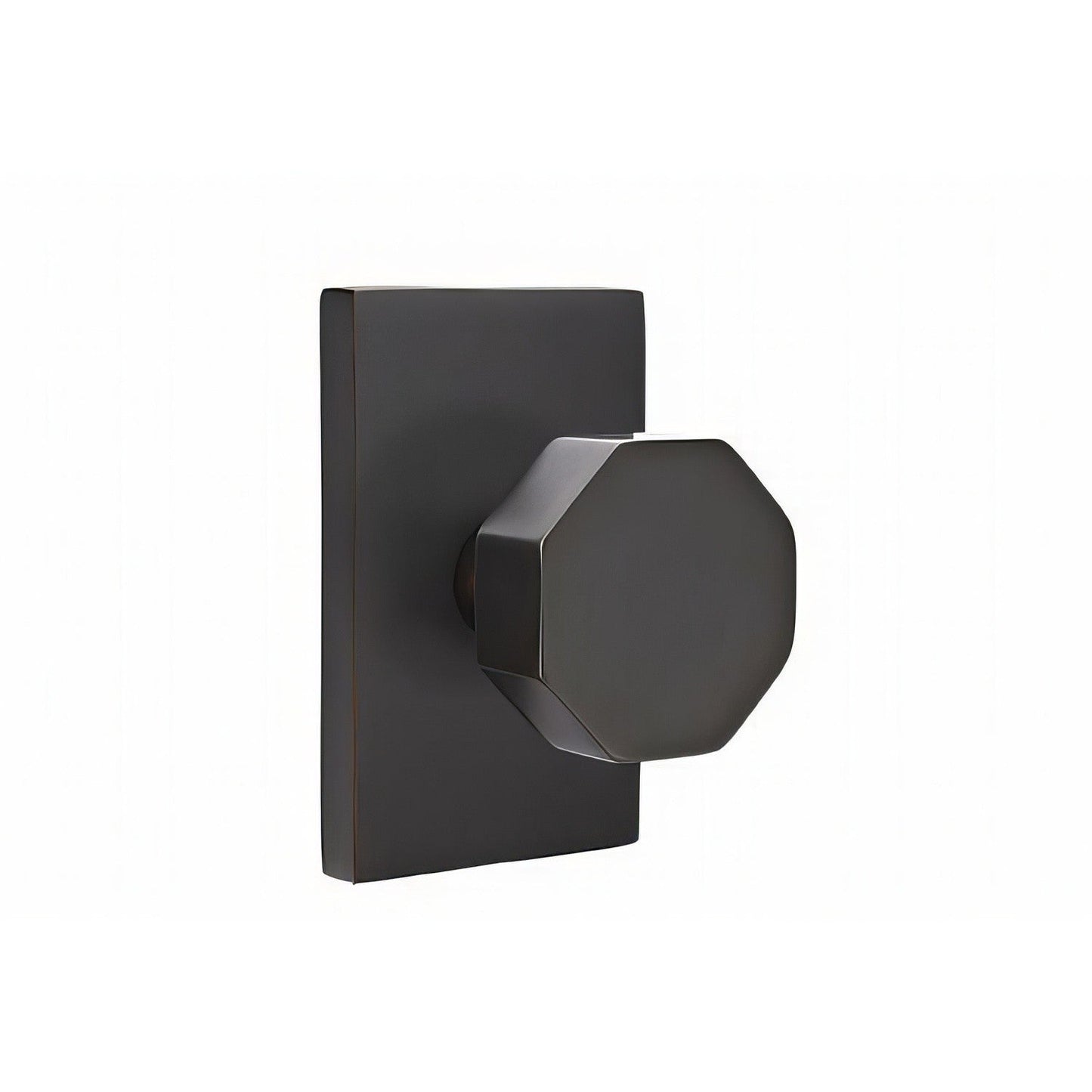 Emtek 5112OCTUS Octagon Knob 2-3/8" Backset Passage with Modern Rectangular Rose.
