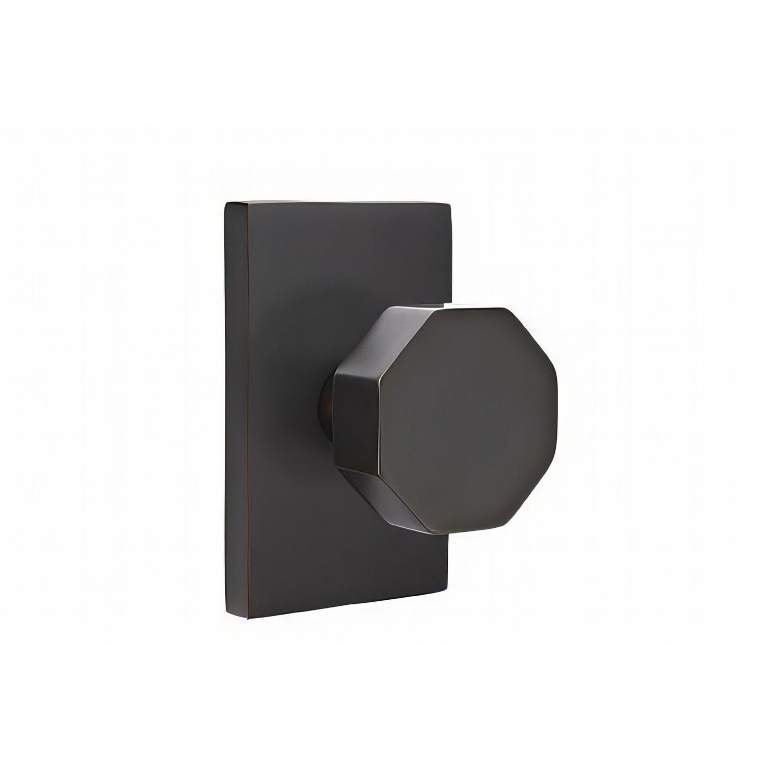 Emtek 5112OCTUS Octagon Knob 2-3/8" Backset Passage with Modern Rectangular Rose.