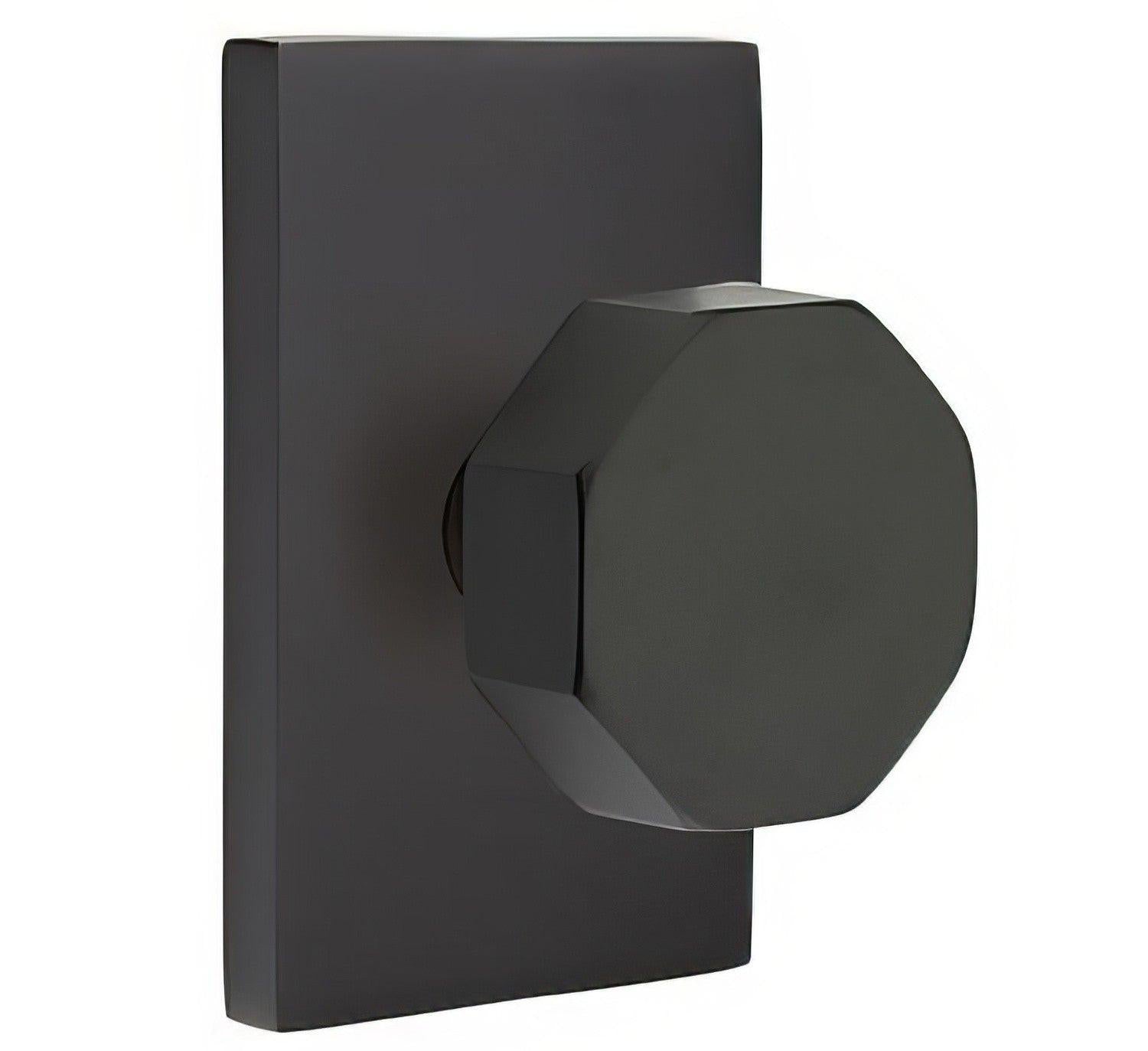 Emtek 5112OCTUS Octagon Knob 2-3/8" Backset Passage with Modern Rectangular Rose