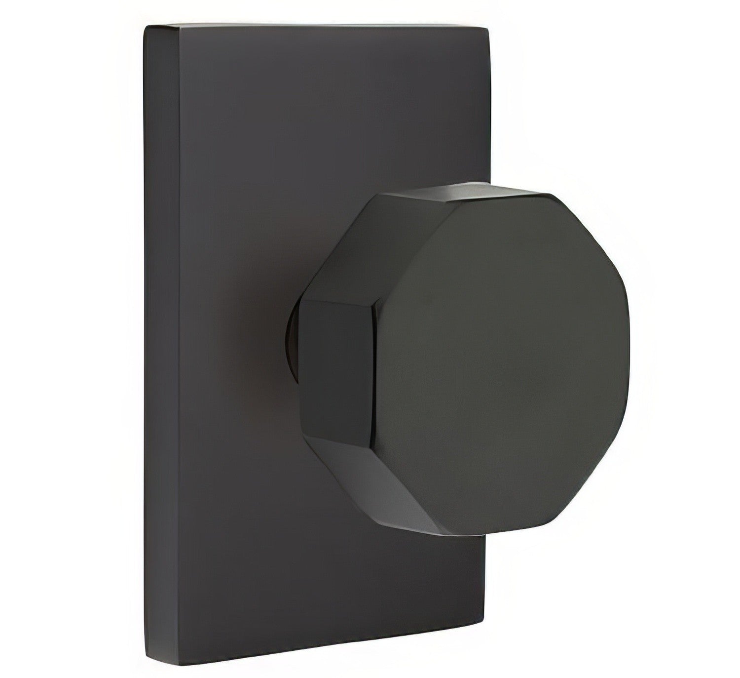 Emtek 5112OCTUS Octagon Knob 2-3/8" Backset Passage with Modern Rectangular Rose.