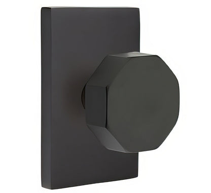 Emtek 5112OCTUS Octagon Knob 2-3/8" Backset Passage with Modern Rectangular Rose.