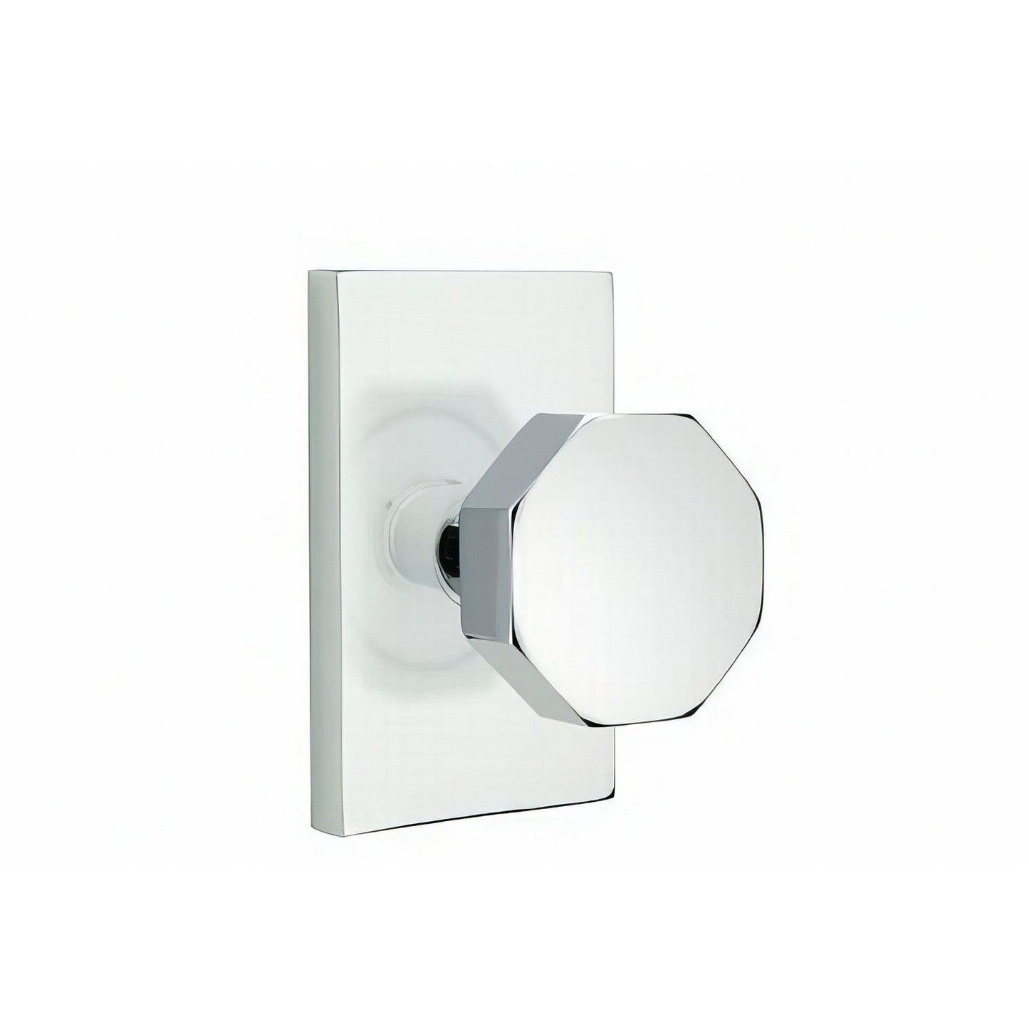 Emtek 5112OCTUS Octagon Knob 2-3/8" Backset Passage with Modern Rectangular Rose.