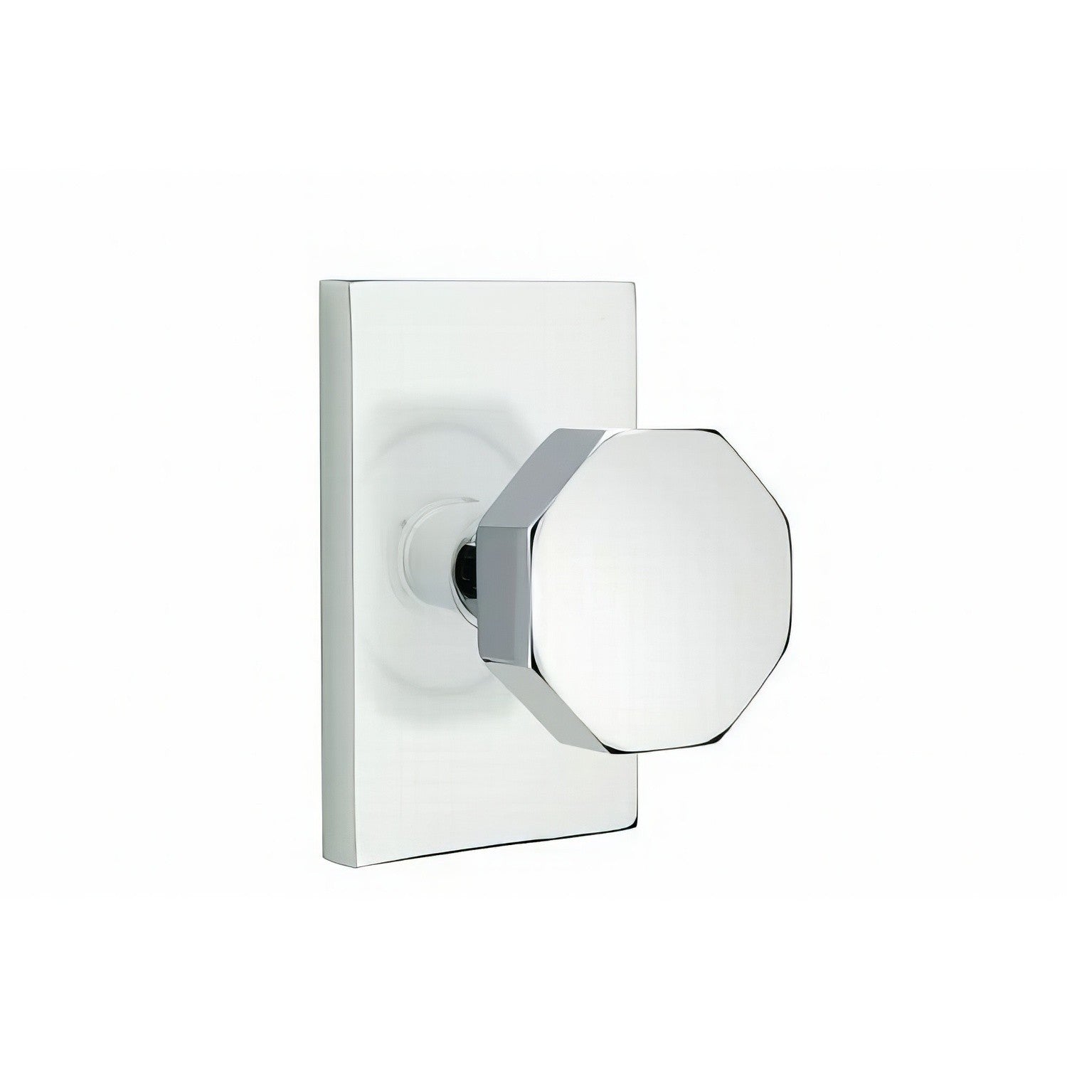 Emtek 5112OCTUS Octagon Knob 2-3/8" Backset Passage with Modern Rectangular Rose.