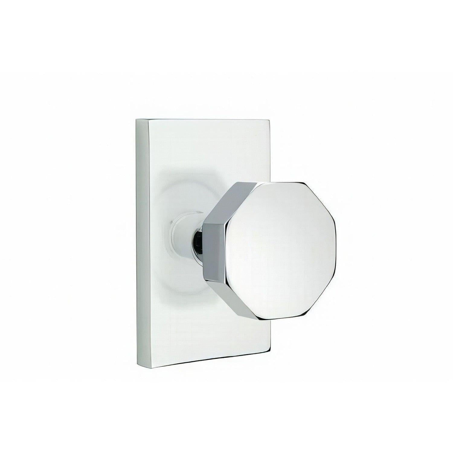 Emtek 5112OCTUS Octagon Knob 2-3/8" Backset Passage with Modern Rectangular Rose