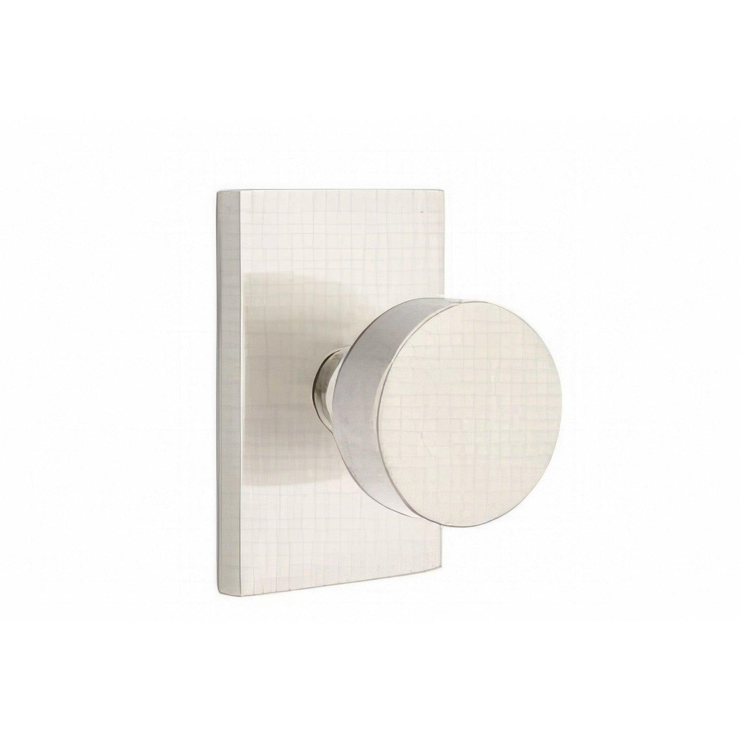 Emtek 5112ROUUS Round Knob 2-3/8" Backset Passage with Modern Rectangular Rose