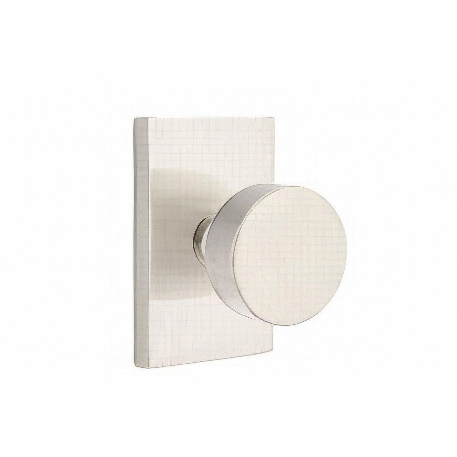 Emtek 5112ROUUS Round Knob 2-3/8" Backset Passage with Modern Rectangular Rose