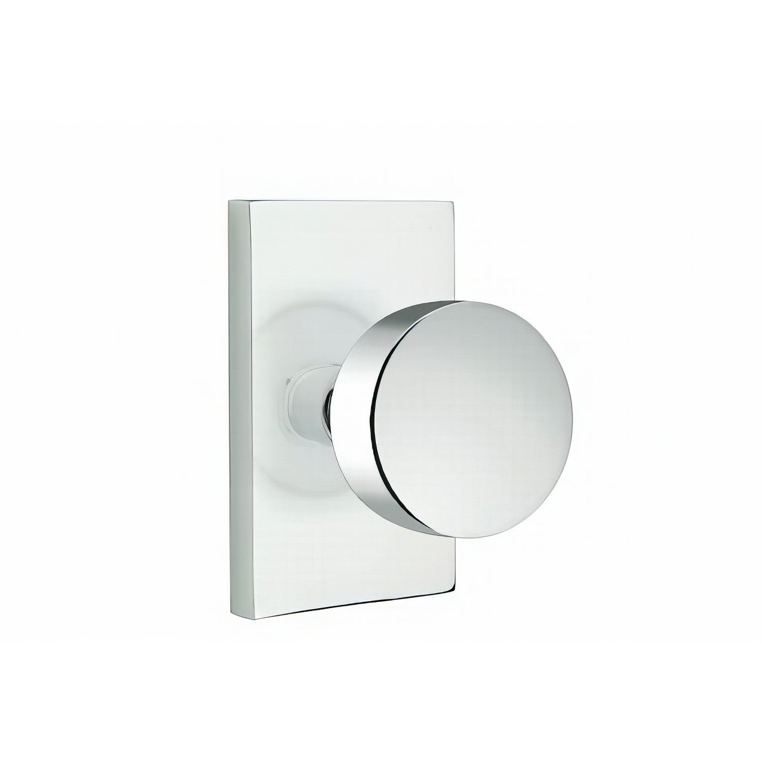 Emtek 5112ROUUS Round Knob 2-3/8" Backset Passage with Modern Rectangular Rose.