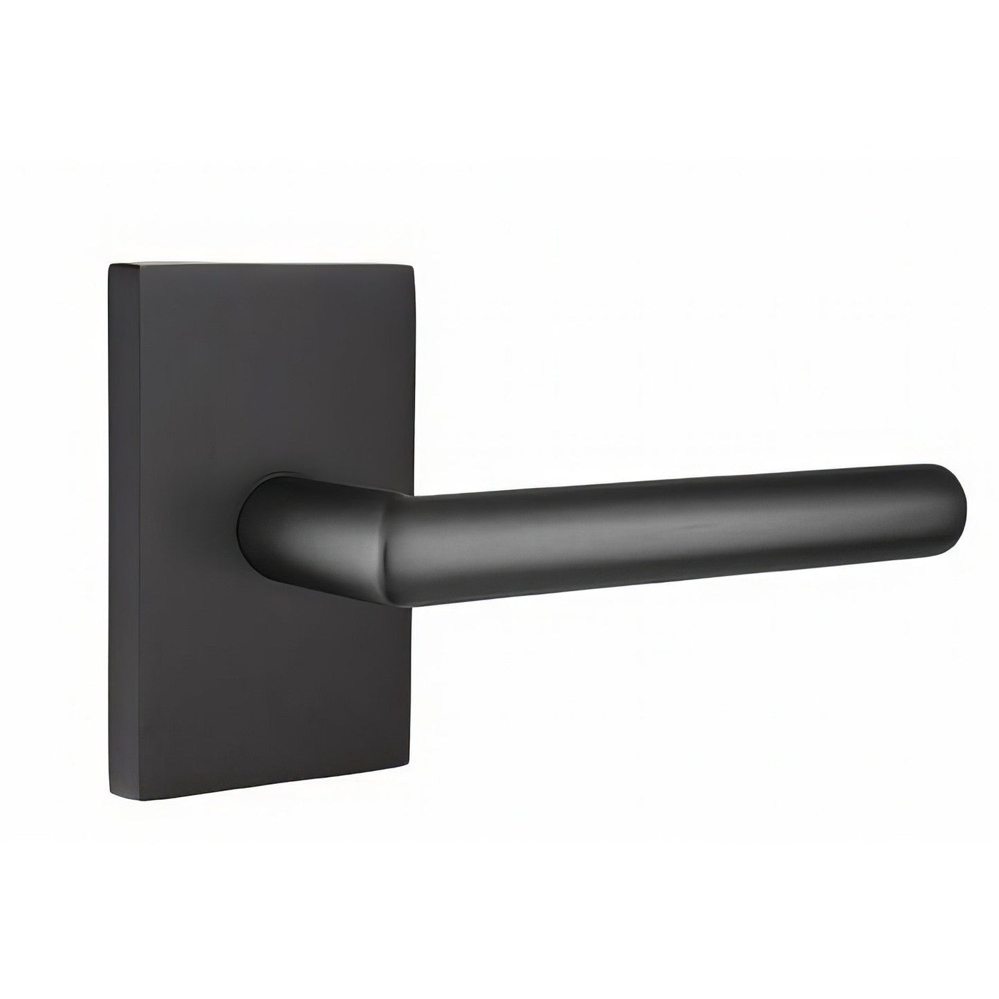Emtek 5112STUUSLH Stuttgart Lever Left Hand 2-3/8" Backset Passage with Modern Rectangular Rose.