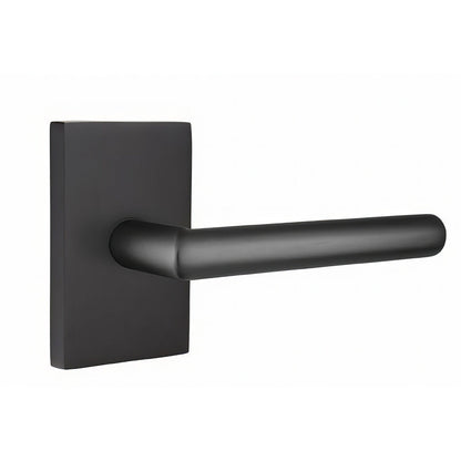 Emtek 5112STUUSLH Stuttgart Lever Left Hand 2-3/8" Backset Passage with Modern Rectangular Rose.