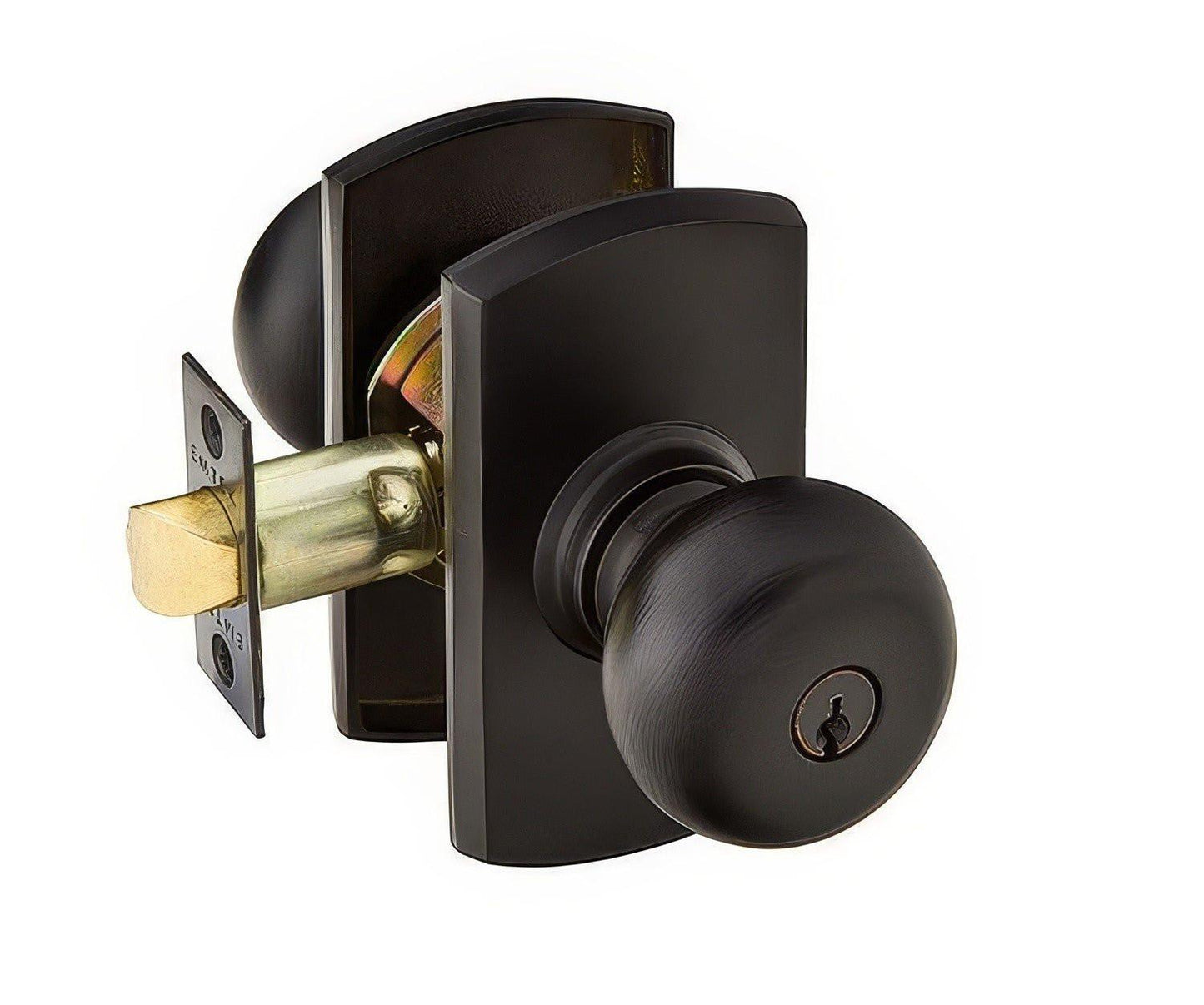 Emtek 5114WC Winchester Knob 2-3/8" and 2-3/4" Backset Keyed Entry With # 4 Rose