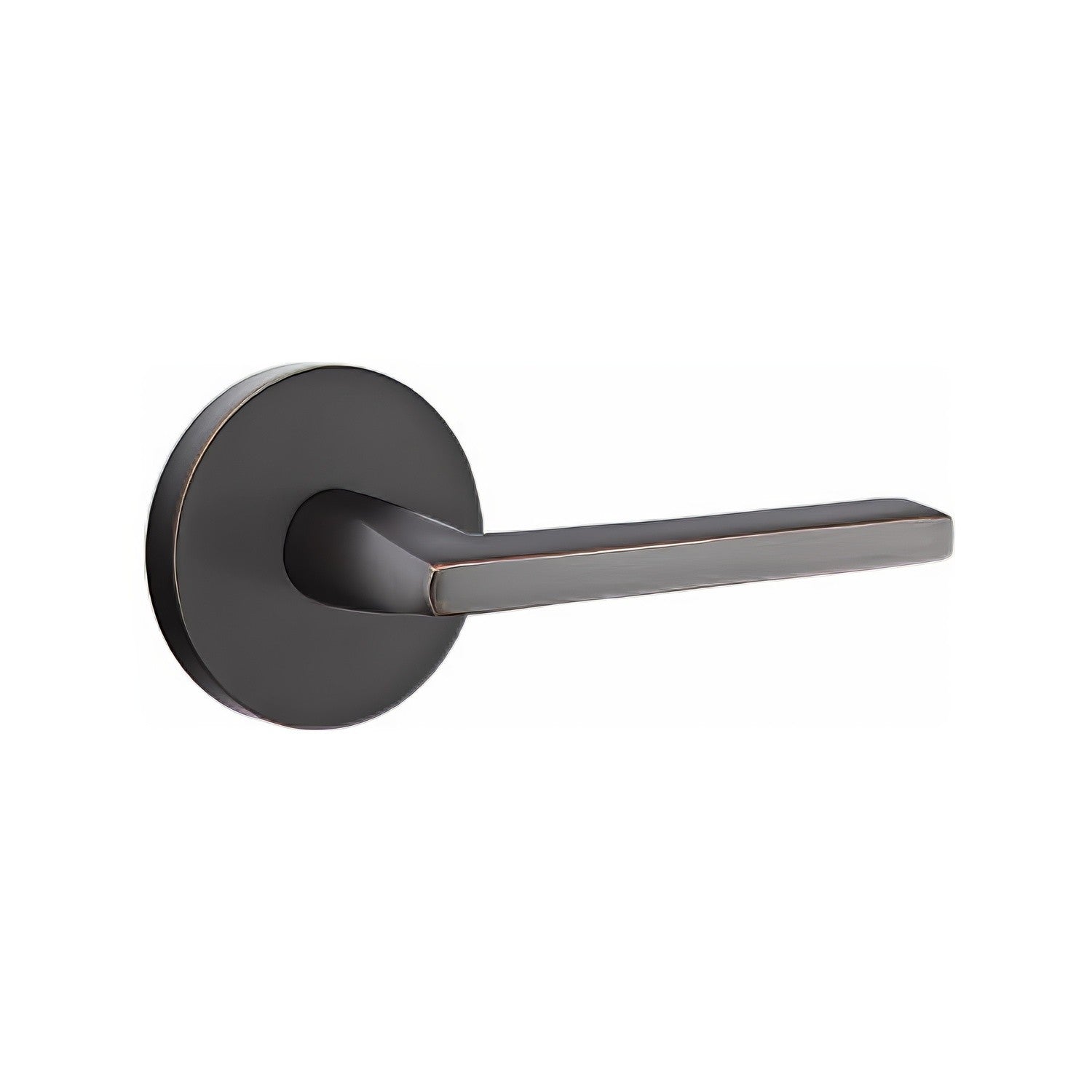 Emtek 5115HLOUSLH Helios Lever Left Hand 2-3/8" and 2-3/4" Backset Keyed Entry With Disk Rose
