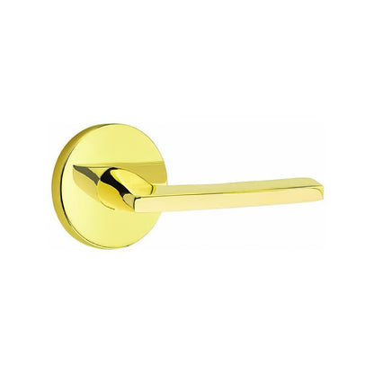 Emtek 5115HLOUSLH Helios Lever Left Hand 2-3/8" and 2-3/4" Backset Keyed Entry With Disk Rose