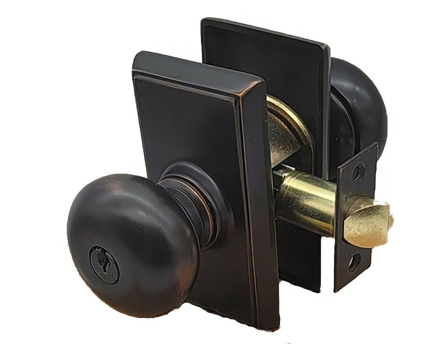 Emtek 5121PUS Providence Knob 2-3/8" and 2-3/4" Backset Keyed Entry With Rectangular Rose