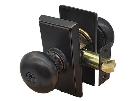 Emtek 5121PUS Providence Knob 2-3/8" and 2-3/4" Backset Keyed Entry With Rectangular Rose