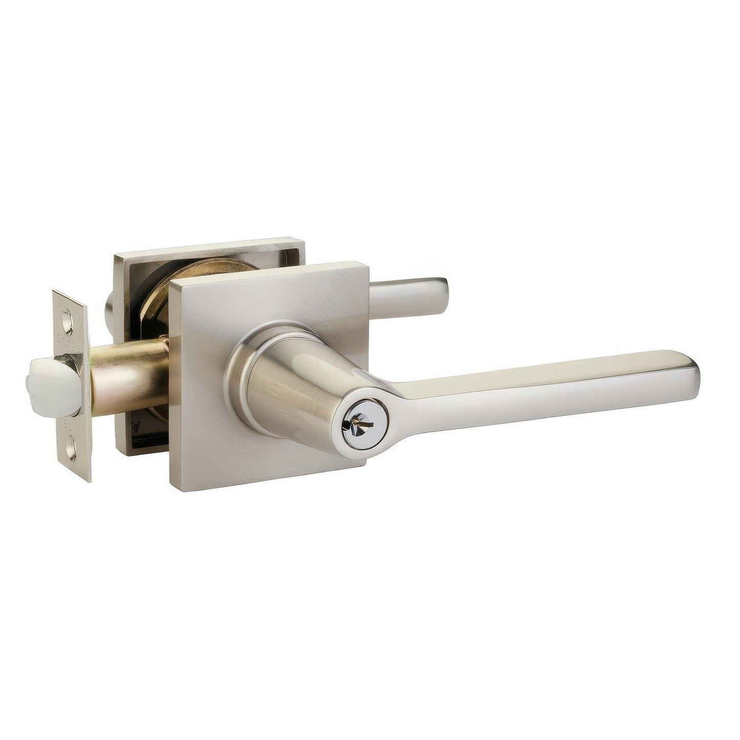 Emtek 5122HLOUSRH Helios Lever Right Hand 2-3/8" and 2-3/4" Backset Keyed Entry With Square Rose.