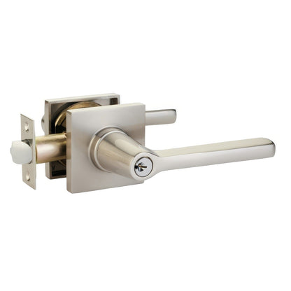 Emtek 5122HLOUSRH Helios Lever Right Hand 2-3/8" and 2-3/4" Backset Keyed Entry With Square Rose.