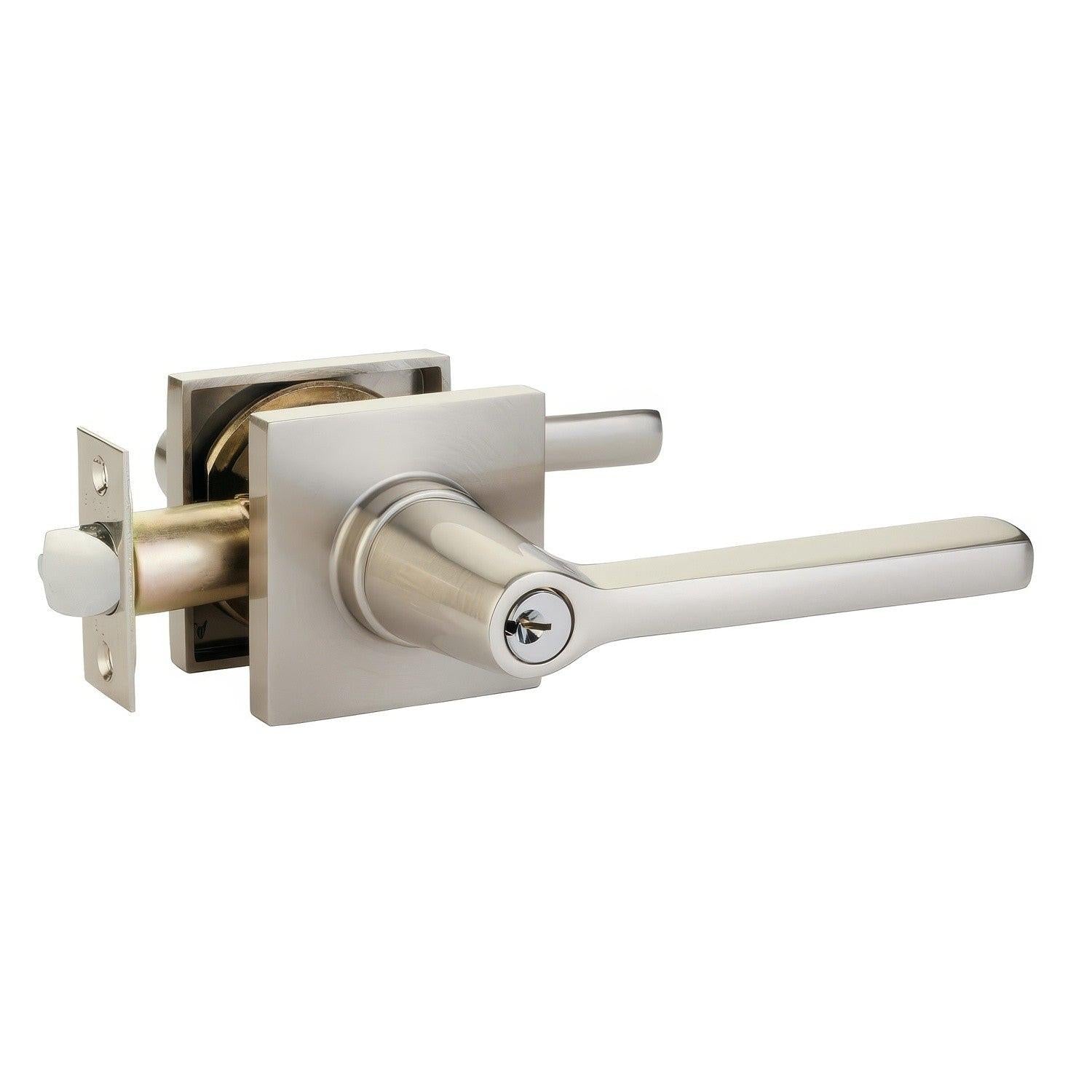 Emtek 5122HLOUSRH Helios Lever Right Hand 2-3/8" and 2-3/4" Backset Keyed Entry With Square Rose