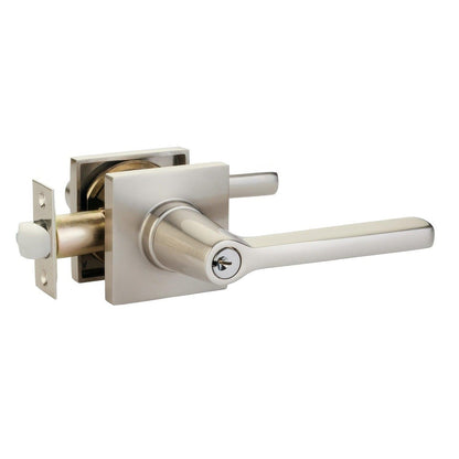 Emtek 5122HLOUSRH Helios Lever Right Hand 2-3/8" and 2-3/4" Backset Keyed Entry With Square Rose