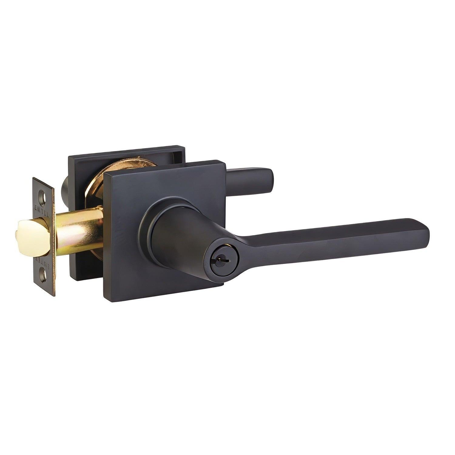 Emtek 5122HLOUSRH Helios Lever Right Hand 2-3/8" and 2-3/4" Backset Keyed Entry With Square Rose
