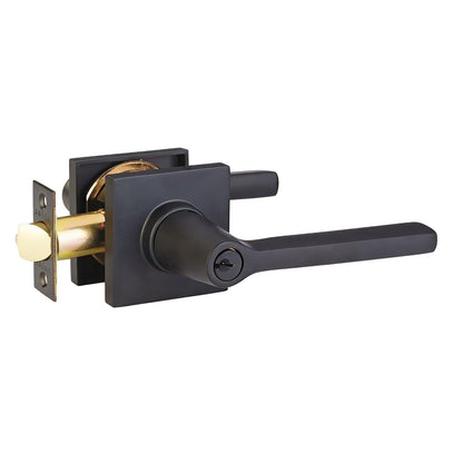 Emtek 5122HLOUSRH Helios Lever Right Hand 2-3/8" and 2-3/4" Backset Keyed Entry With Square Rose
