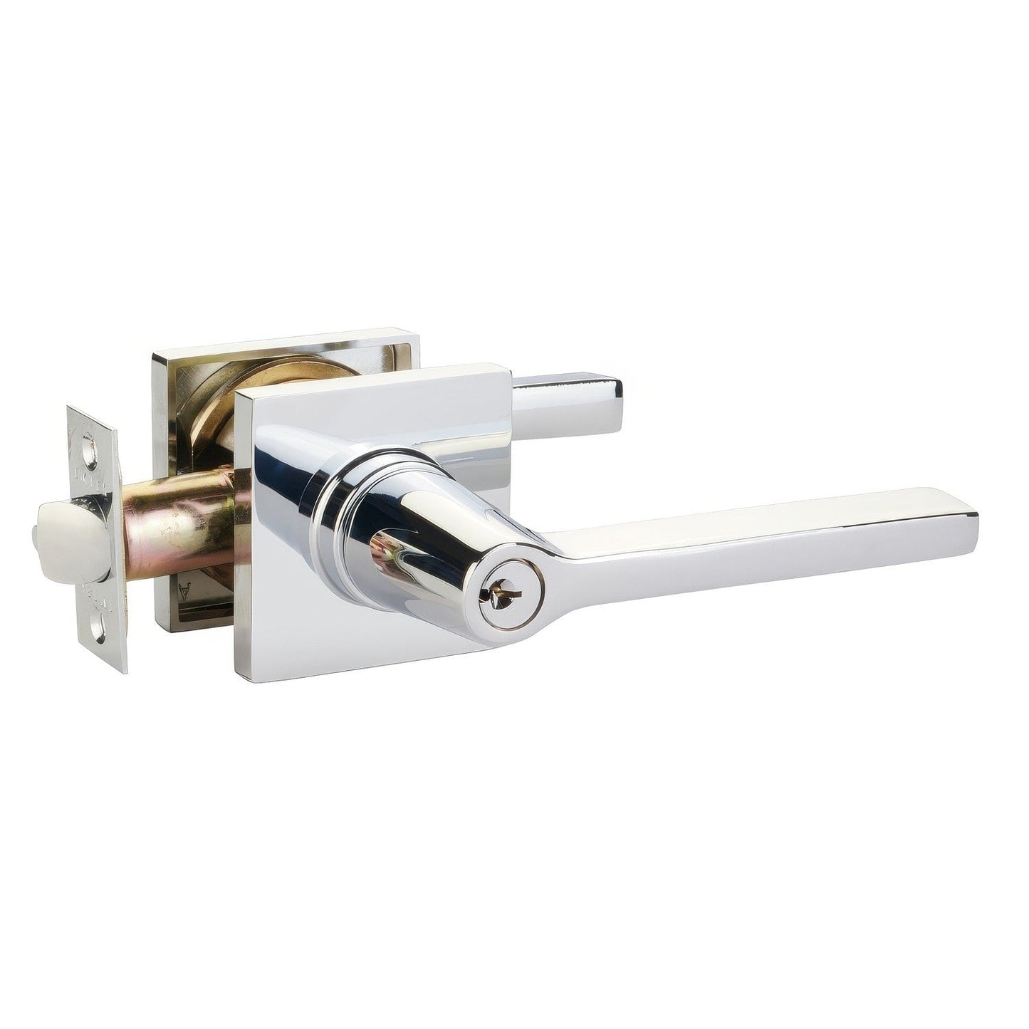 Emtek 5122HLOUSRH Helios Lever Right Hand 2-3/8" and 2-3/4" Backset Keyed Entry With Square Rose.