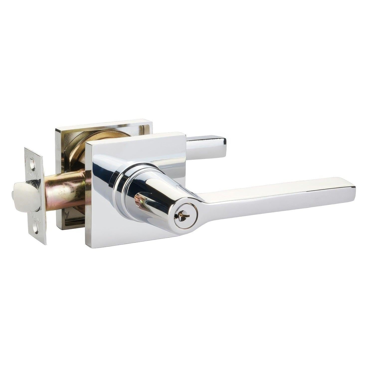 Emtek 5122HLOUSRH Helios Lever Right Hand 2-3/8" and 2-3/4" Backset Keyed Entry With Square Rose