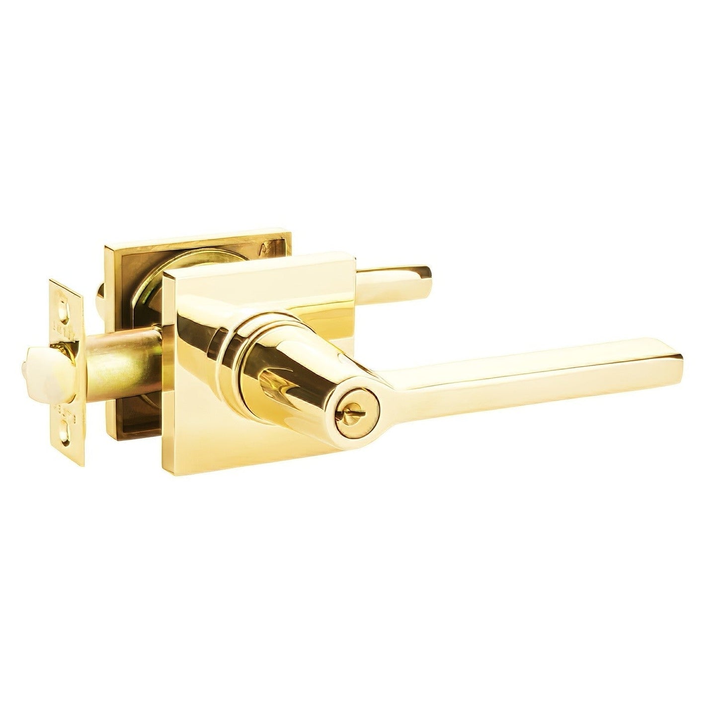 Emtek 5122HLOUSRH Helios Lever Right Hand 2-3/8" and 2-3/4" Backset Keyed Entry With Square Rose.