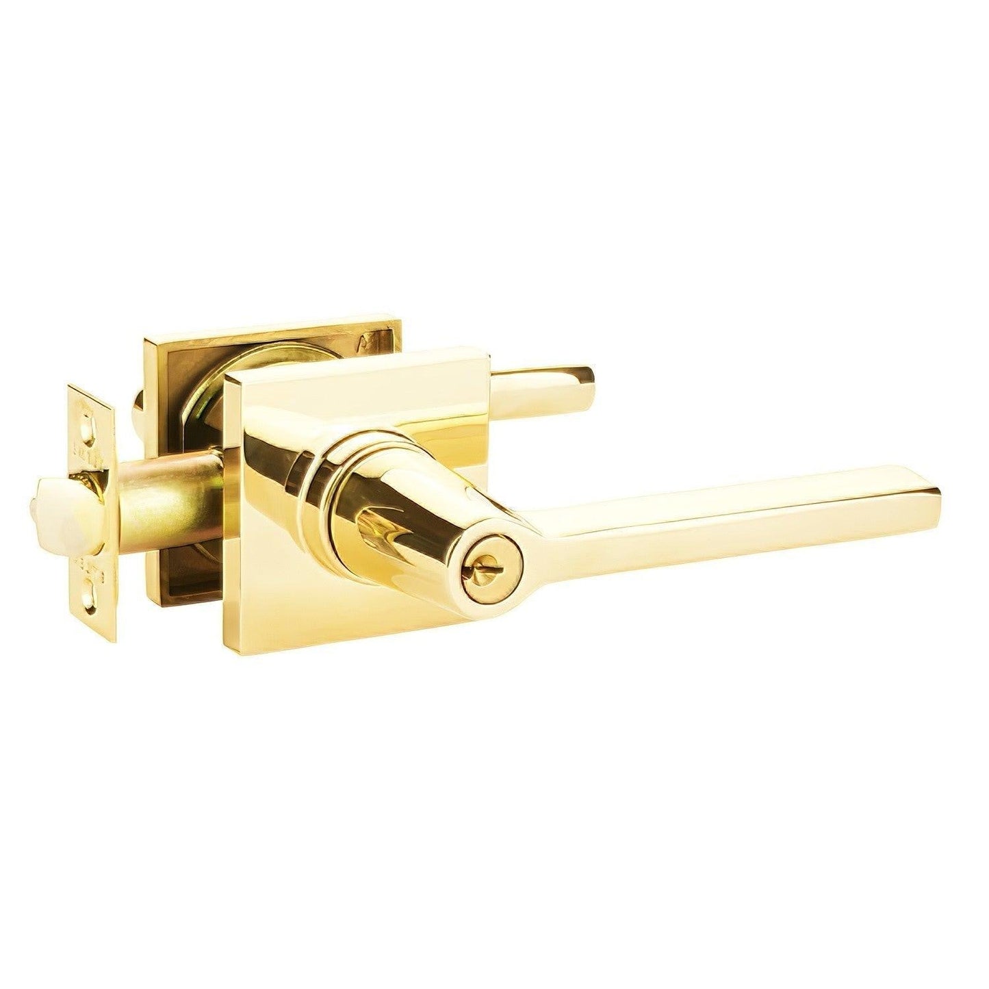 Emtek 5122HLOUSRH Helios Lever Right Hand 2-3/8" and 2-3/4" Backset Keyed Entry With Square Rose