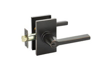 Emtek 5123HLOUSLH Helios Lever Left Hand 2-3/8" Backset Keyed Entry with Modern Rectangular Rose