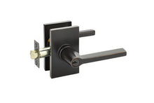 Emtek 5123HLOUSLH Helios Lever Left Hand 2-3/8" Backset Keyed Entry with Modern Rectangular Rose
